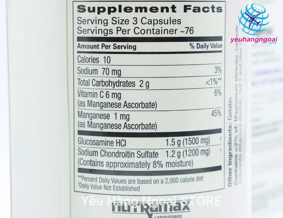 Thanh phan Cosamin DS Joint Health Thanh Phan Cosamin Ds 230 Capsules