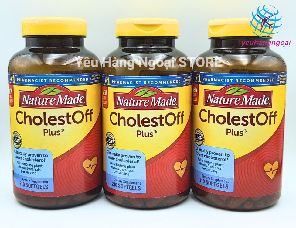 Viên Uống Giảm Cholesterol - CholestOff Plus 210 Viên Của Nature Made Mỹ.
