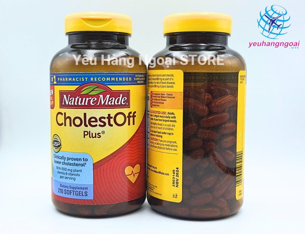 Viên Uống Giảm Cholesterol - CholestOff Plus 210 Viên Của Nature Made Mỹ.