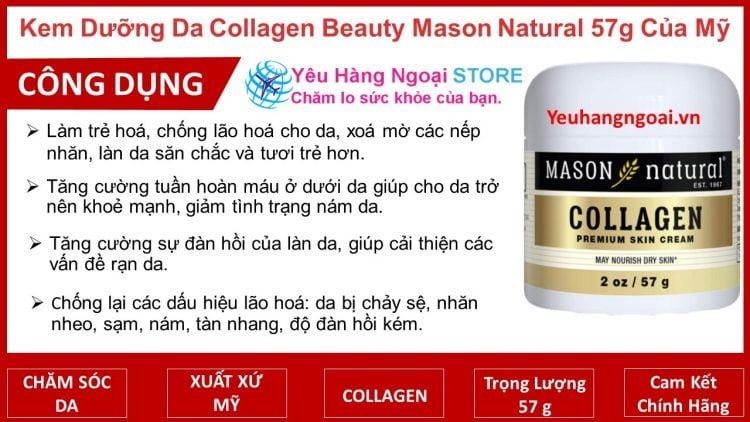 Kem Dưỡng Da, Chống Lão Hóa Collagen Beauty Mason Natural 57G Của Mỹ 4 Kem Duong Da Chong Lao Hoa Collagen Beauty Mason Natural 57G