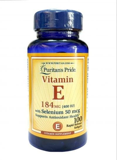 Vitamin E 400 Iu With Selenium 50Mcg Puritan’s Pride 100 Viên