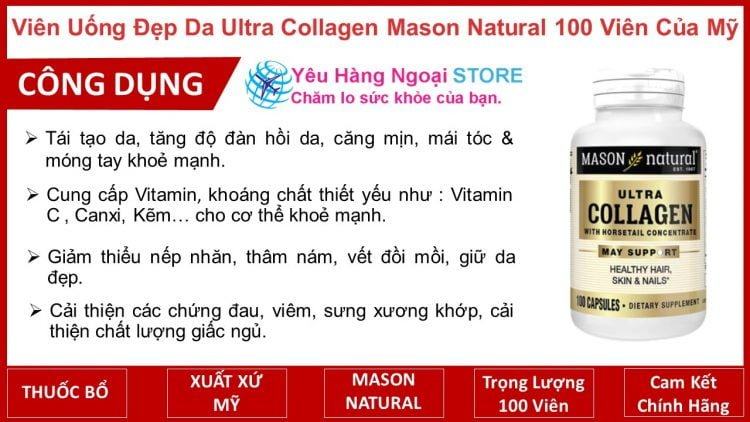 Vien Uong Dep Da Ultra Collagen Mason Natural 100 Vien Cua My Vien Uong Dep Da Ultra Collagen Mason Natural 100 Vien Cua My