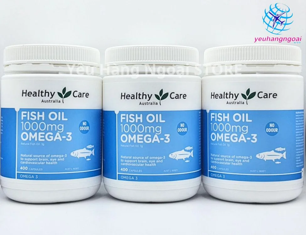 Viên Uống Dầu Cá Omega-3 Fish Oil 1000mg 400 Viên Của Healthy Care Úc.