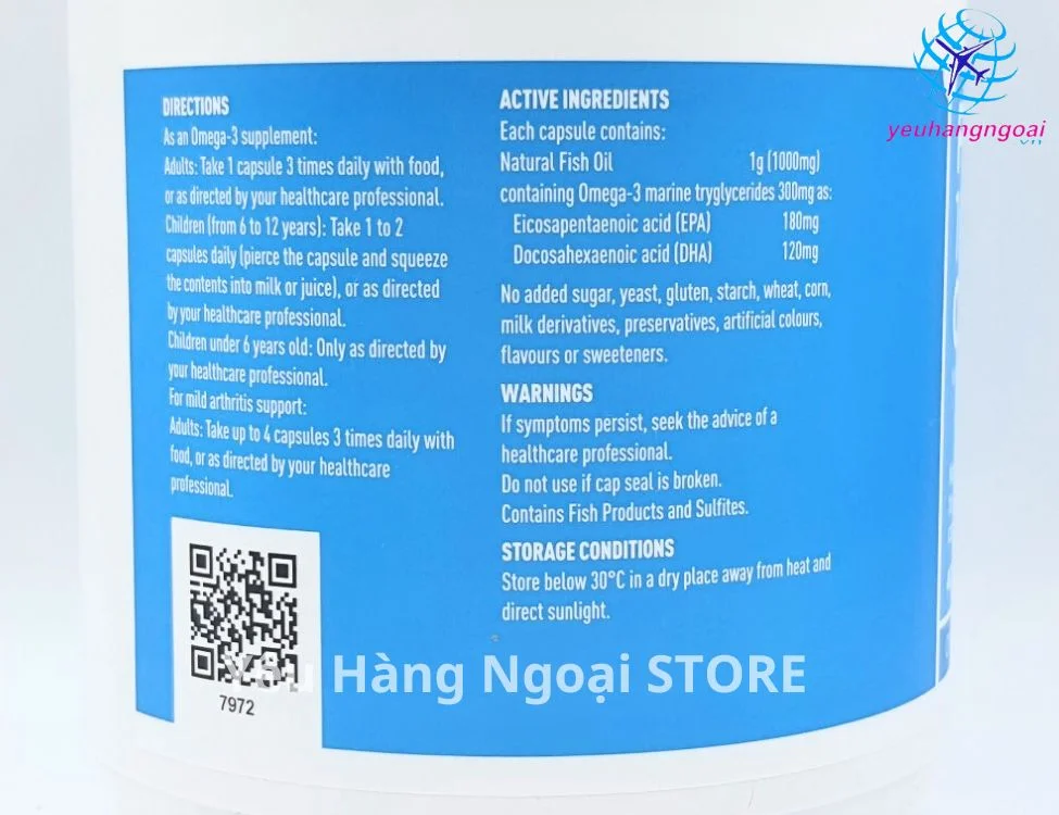 thanh phan fish oil 1000mg omega 3 healthy care