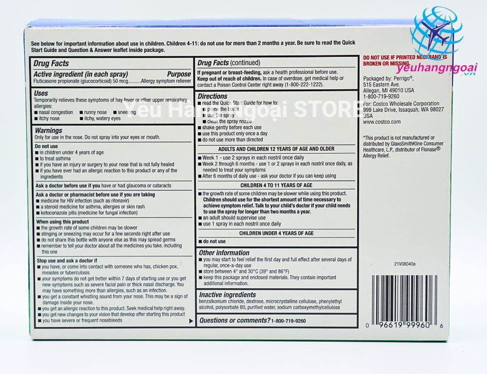 Thành phần Xịt Trị Viêm Xoang Aller Flo 18.2ML Của Mỹ Thanh Phan Aller Flo 18.2ml