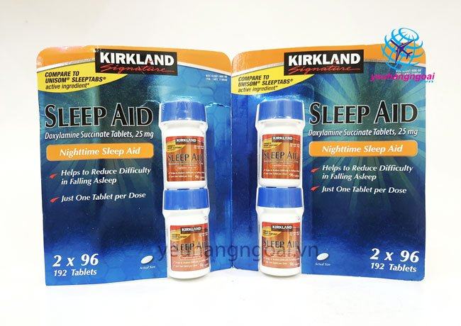 Hình Thật Viên Uống Hỗ Trợ Giấc Ngủ Kirkland Sleep Aid 25Mg