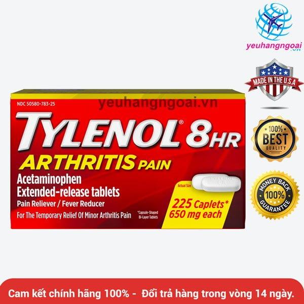 Tylenol 8 Hour Arthritis Pain Tablets With Acetaminophen 225