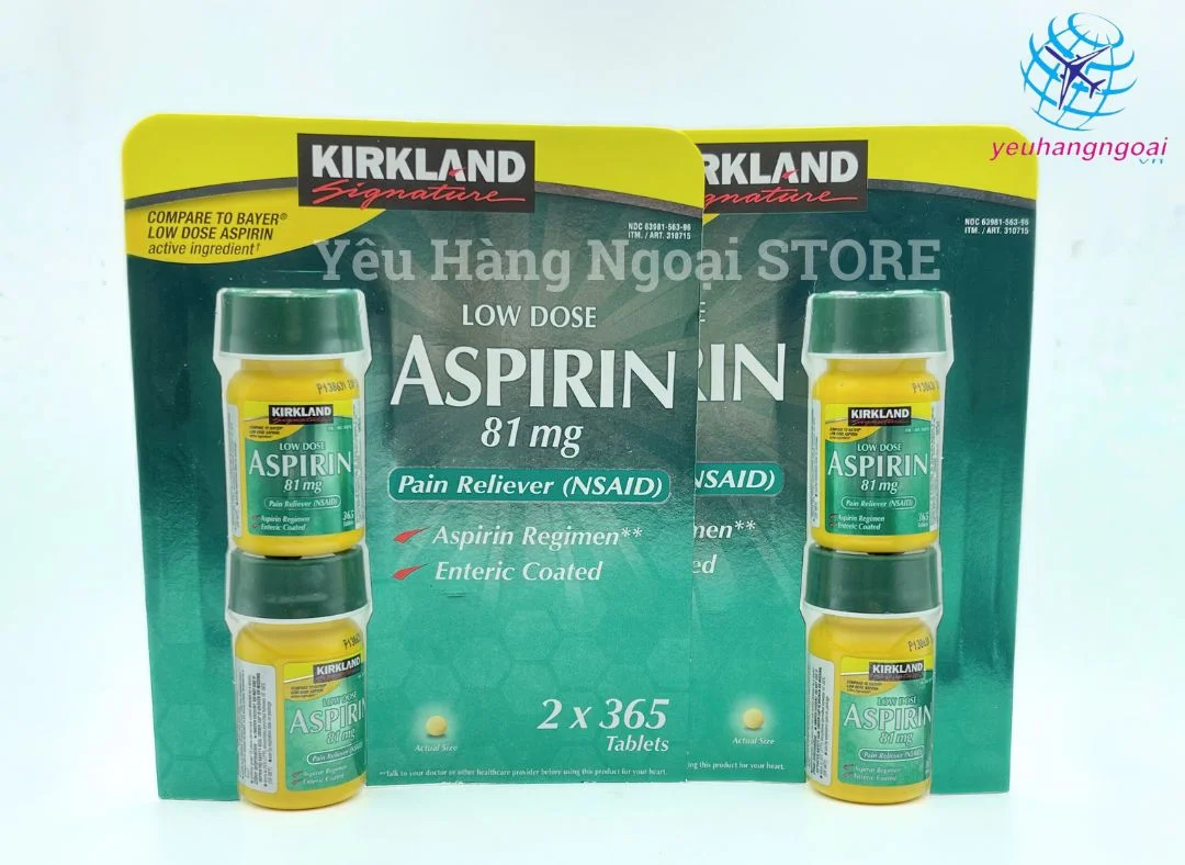 Viên Uống Phòng Đột Quỵ, Giảm Đau, Hạ Sốt Aspirin 81mg 365 Viên Của Kirkland Signature Mỹ. 1 Viên Uống Phòng Đột Quỵ, Giảm Đau, Hạ Sốt Aspirin 81mg 365 Viên Của Kirkland Signature Mỹ