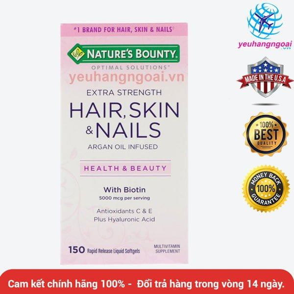 Hair Skin And Nails Natures Bounty 150v Của Mỹ