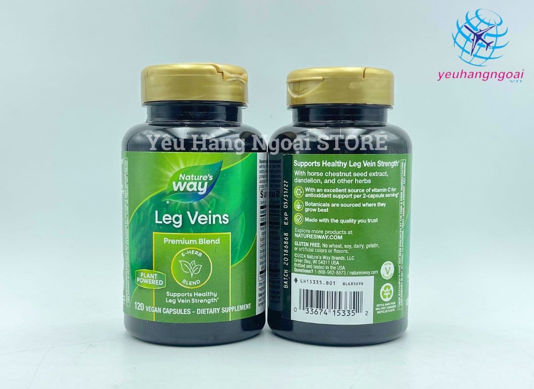 Viên Uống Nature’s Way Leg Veins Giảm Suy Giãn Tĩnh Mạch 120 Viên Của Mỹ ( Mẫu Mới Nhất ). 3 Leg Veins 120 Viên Mẫu Mới (2)