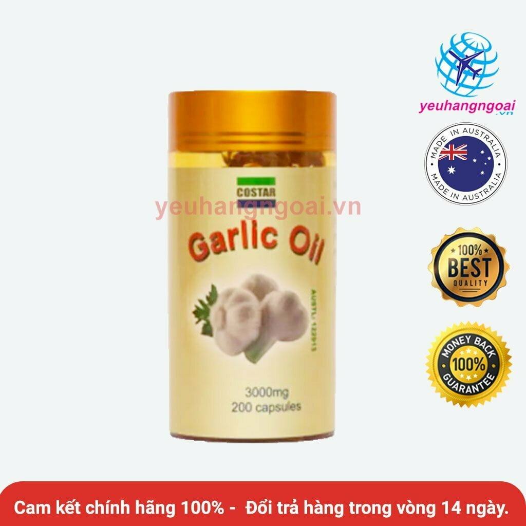 Viên Uống Tinh Dầu Tỏi Costar Garlic Oil 3000mg 200 Viên