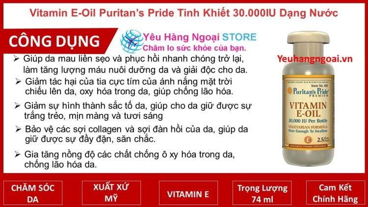 Vitamin E Oil Puritan’s Pride Tinh Khiet 30.000iu Vitamin E Oil Puritan’s Pride Tinh Khiet 30.000iu