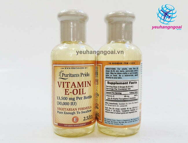 Vitamin E Oil Puritan’s Pride Tinh Khiet 30.000iu Dang Nuoc