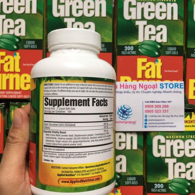 Thanh Phan Vien Uong Ho Tro Giam Can Green Tea Fat Burner Thanh Phan Vien Uong Ho Tro Giam Can Green Tea Fat Burner
