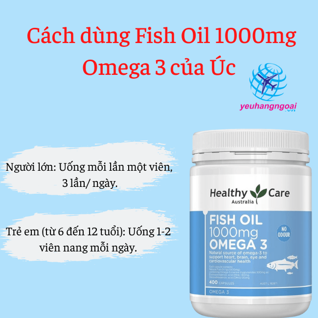 Cách dùng Fish Oil 1000mg Omega 3 của Úc 