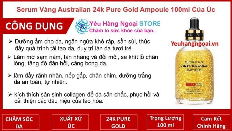 Serum Vang Australian 24k Pure Gold Ampoule 100ml Cua Uc Serum Vang Australian 24k Pure Gold Ampoule 100ml Cua Uc