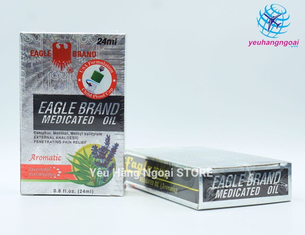 Dau Gio Trang Con O Eagle Brand Medicated Oil Aromatic Lavender Eucalyptus 24ml Cua My