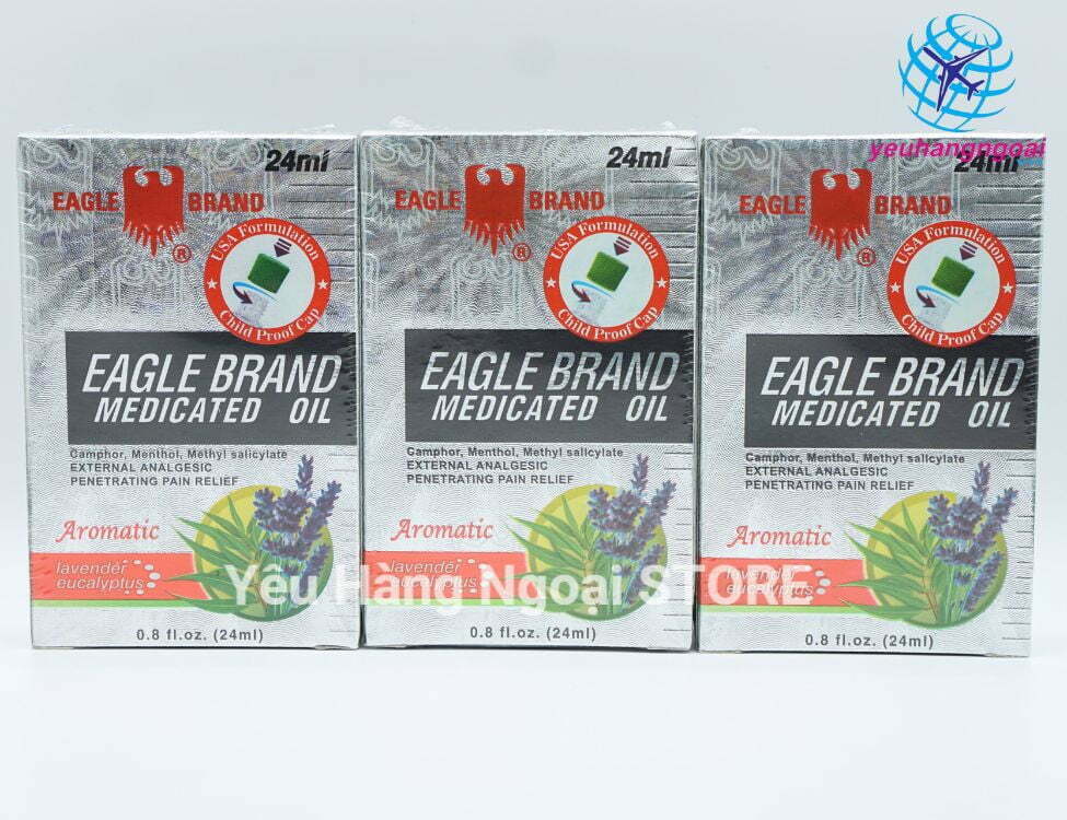 Dau Gio Trang Con O Eagle Brand Medicated Oil Aromatic Lavender Eucalyptus 24ml Cua My
