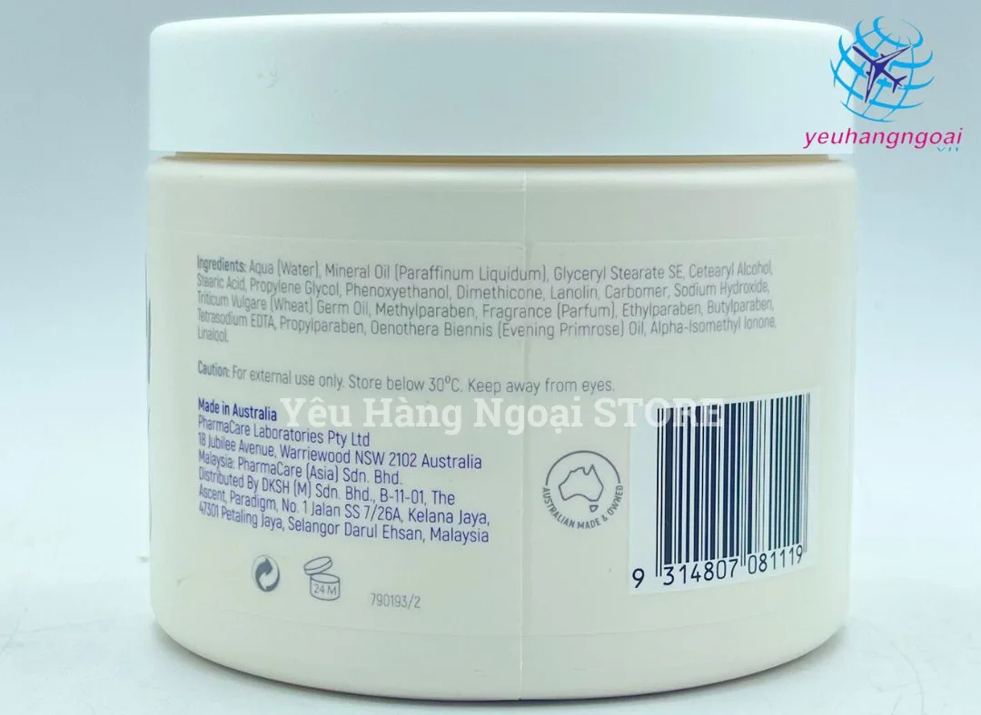 Kem Dưỡng Da Mềm Mịn Vitamin E Cream 330G Của Úc. 4 Kem Dưỡng Vitamin E 330g Mẫu Mới (4)