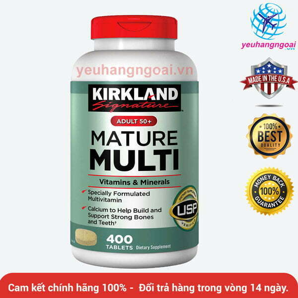 Kirkland Signature Adult 50+ Mature Multi Vitamins &Amp; Minerals, 400 Tablets