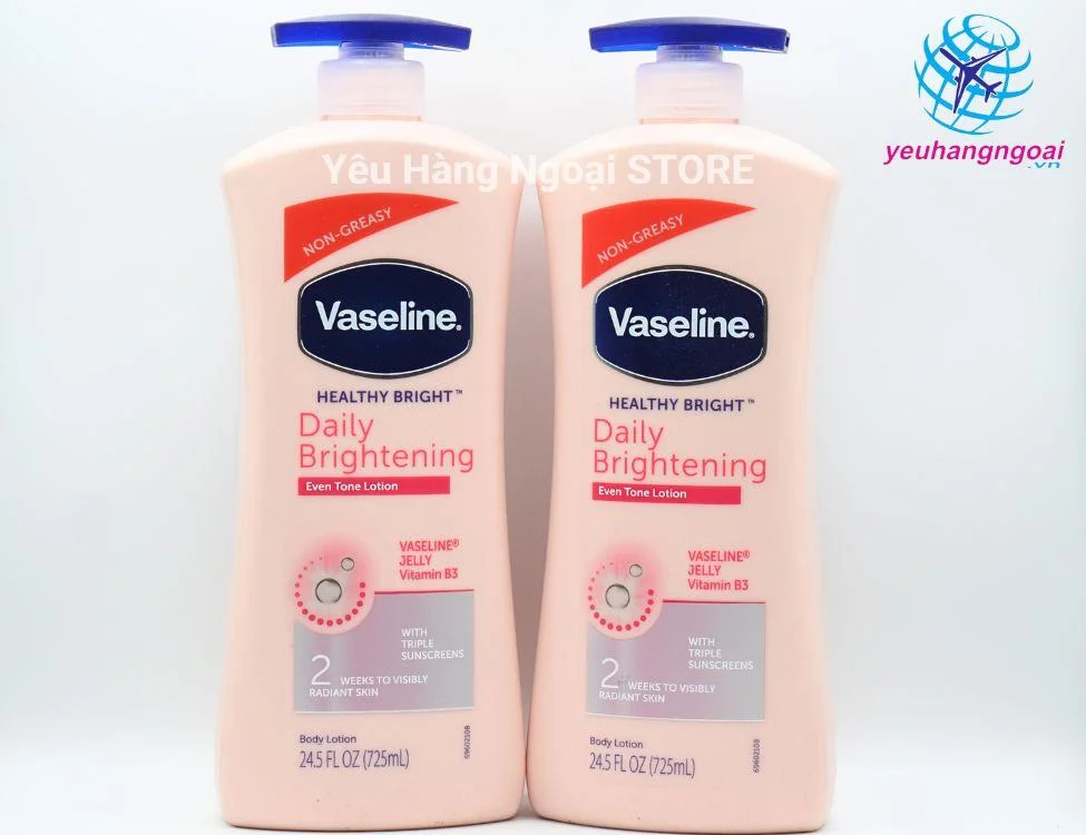 Sữa Dưỡng Thể Vaseline Healthy White UV Lightening Body Lotion 725ml Của Mỹ. 1 Dưỡng Thể Trắng Hồng Vaseline Daily Brightening 725ml Của Mỹ