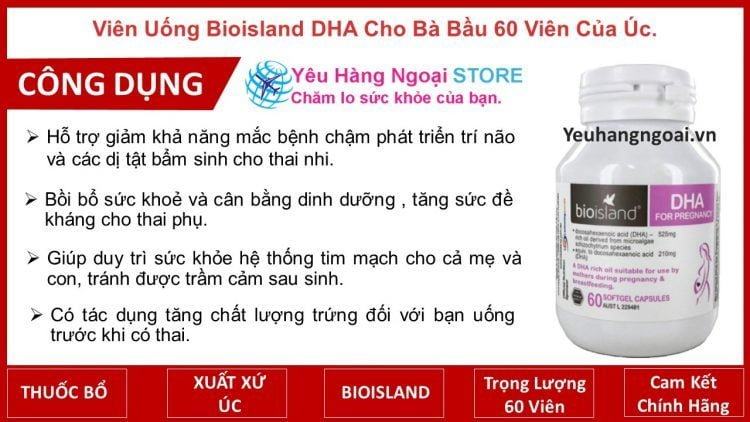 Vien Uong Bioisland Dha For Pregnancy – Dha Cho Ba Bau 60 Vien Cua Uc.