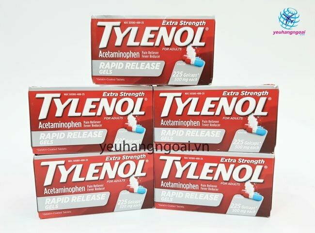 Hình Thật Viên Uống Giảm đau Hạ Sốt Tylenol Extra Strength 500mg Mỹ