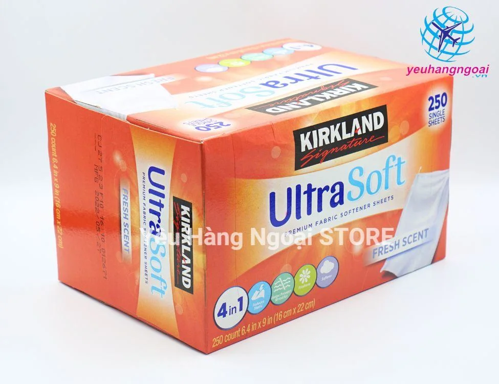 Giấy Thơm Quần Áo UltraSoft Fresh Scent Của Kirkland Signature Mỹ 250 Tờ. 3 Giay thom Kirkland Signature Ultra Soft 250 to cua My
