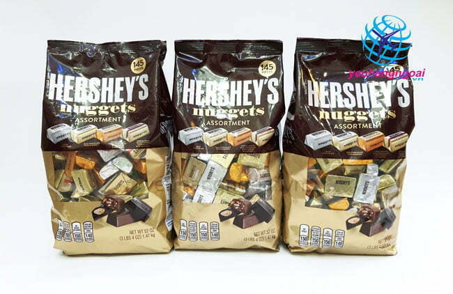 Hình Thật Socola Chocolate Hershey’s  4 Vị Nuggets 145 Viên
