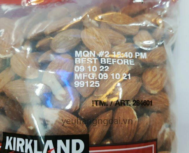 Hình Thật Hạn Sử Dụng Hạt Hạnh Nhân Sấy Khô Kirkland Signature Almonds