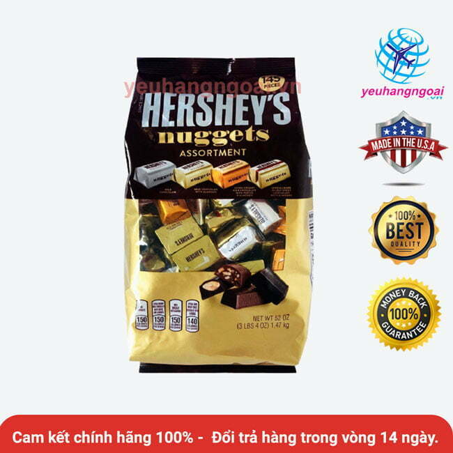 Socola Chocolate Hershey’s  4 Vị Nuggets 145 Viên