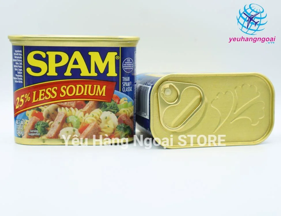Thịt Hộp SPAM Của Mỹ 340G Hương Vị Thơm Ngon, An Toàn, Tiện Lợi. 3 Thịt Hộp Spam 25% Less Sodium 340g Của Mỹ (2)