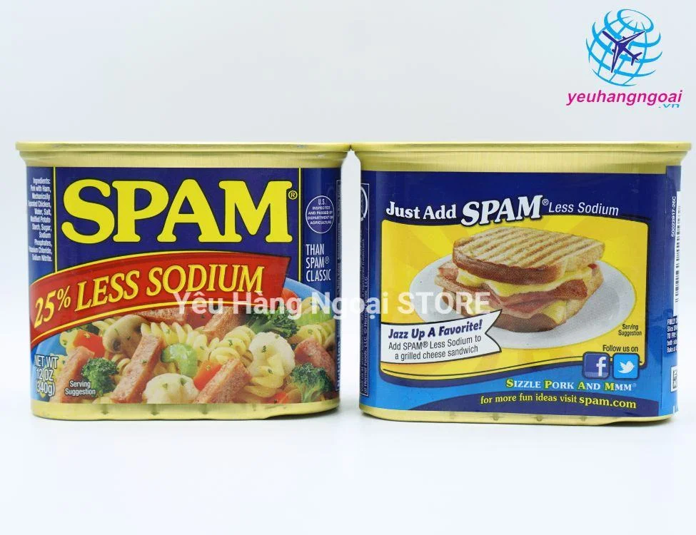 Thịt Hộp SPAM Của Mỹ 340G Hương Vị Thơm Ngon, An Toàn, Tiện Lợi. 4 Thịt Hộp Spam 25% Less Sodium 340g Của Mỹ (3)