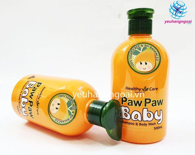 Hình Thật Sữa Tắm Gội Paw Paw Baby Healthy Care 500Ml