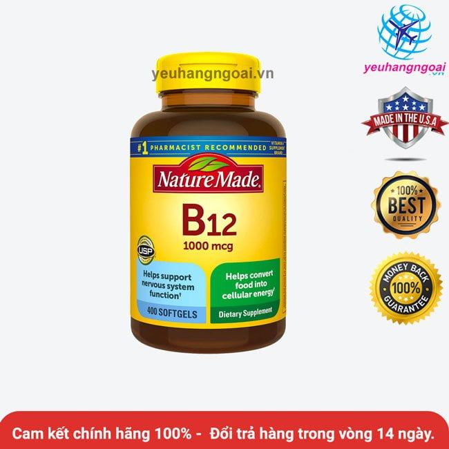 ViÊn UỐng BỔ MÁu BỔ Sung Vitamin B12 Nature Made 1000mcg ThÍch HỢp Cho NgƯỜi CÓ HỆ ThẦn Kinh YẾu