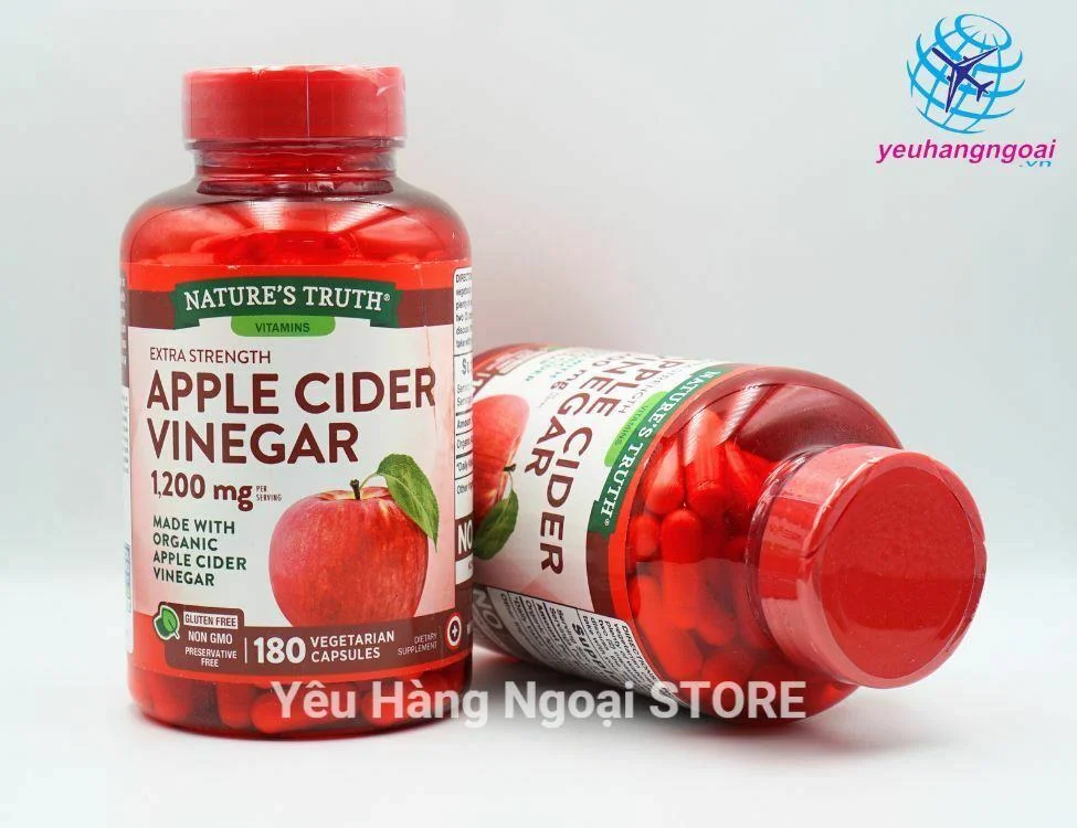 Giam tao huu co Apple Cider Vinegar 1200mg Hinh that vien uong giam tao huu co Apple Cider Vinegar 1200mg