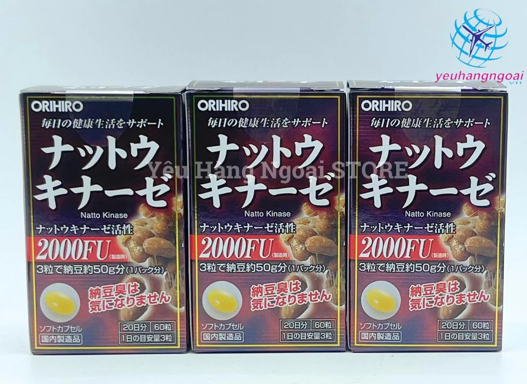 Viên Uống Hỗ Trợ - Phòng Chống Đột Quỵ Orihiro Nattokinase 2000FU 60 Viên Của Nhật Bản. 1 Viên Uống Hỗ Trợ – Phòng Chống Đột Quỵ Orihiro Nattokinase 2000fu 60 Viên Của Nhật