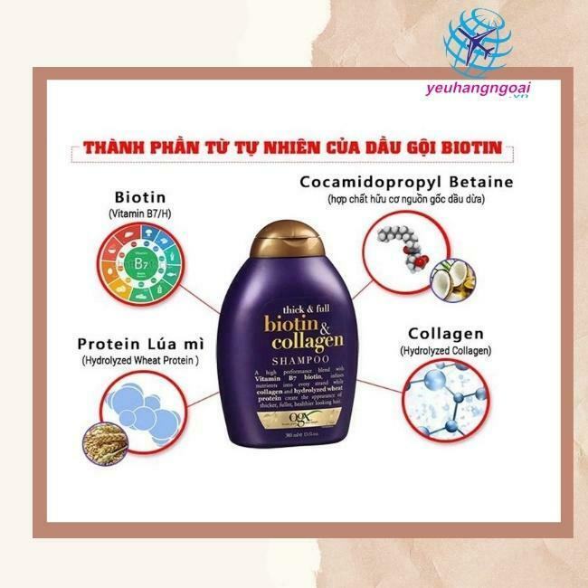 Review Dầu Gội Dầu Xả Kích Thích Mọc Tóc Biotin Của Mỹ 7 Dầu Gội Biotin Collagen Review