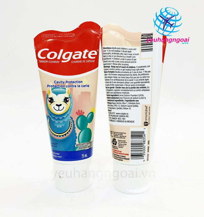 Kem Đánh Răng Colgate Trẻ Em 75ml của Mỹ . 5 Hình Thật Mặt Trước Sau Kem Đánh Răng Colgate Trẻ Em 75ml.