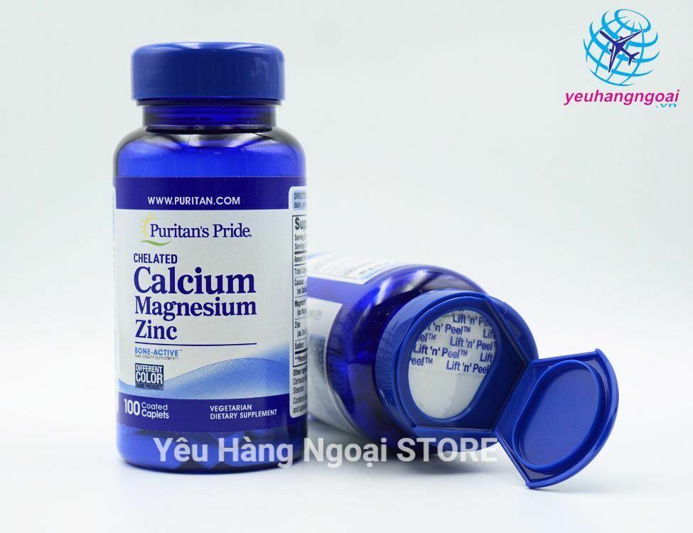 Viên Uống Bổ Sung Canxi Puritan’s Pride Calcium Magnesium Zinc 100 Viên Calcium Magnesium Zinc Puritan's Pride 1