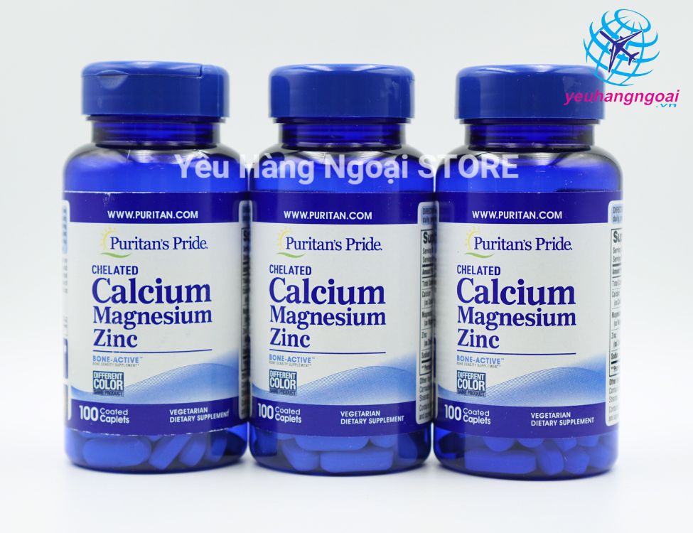 Canxi Magie Kẽm 100 Viên Của Puritan's Pride Calcium Magnesium Zinc Puritan's Pride