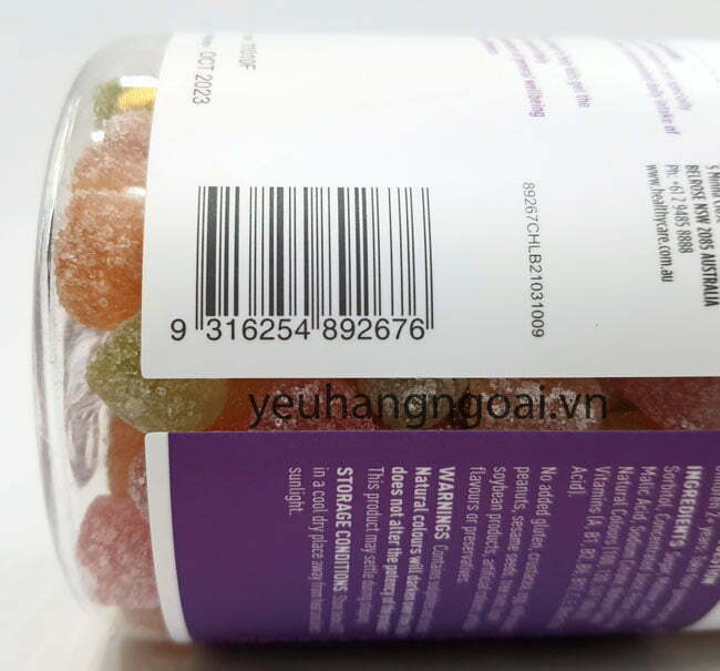Gummy Vitamin Tổng Hợp Dành Cho Bé Trên 2 Tuổi Của Healthy Care 250 Viên