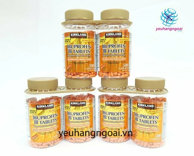 Viên giảm đau, hạ sốt Ibuprofen IB Tablets 200mg 500 viên của Mỹ 2 Hình Thật Ibuprofen 200mg, 500 Viên Của Kirkland Mỹ.