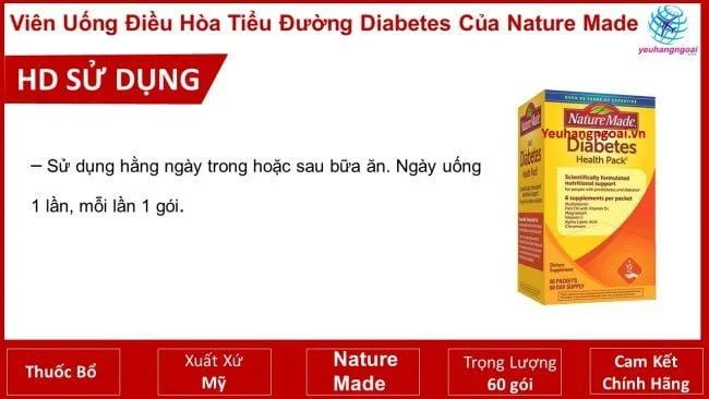 Viên Uống Điều Hòa Tiểu Đường Diabetes Health Pack 60 Gói Của Nature Made Mỹ. 6 Viên Uống Điều Hòa Tiểu Đường Diabetes Của Nature Made2