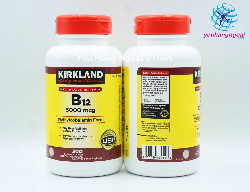 Vitamin B12 5000mcg 300 Vien Cua Kirkland Signature My