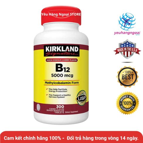Viên Ngậm Bổ Sung Vitamin B12 5000 mcg 300 Viên Của Kirkland Signature Mỹ. 1 vitamin-b12-5000mcg-kirkland