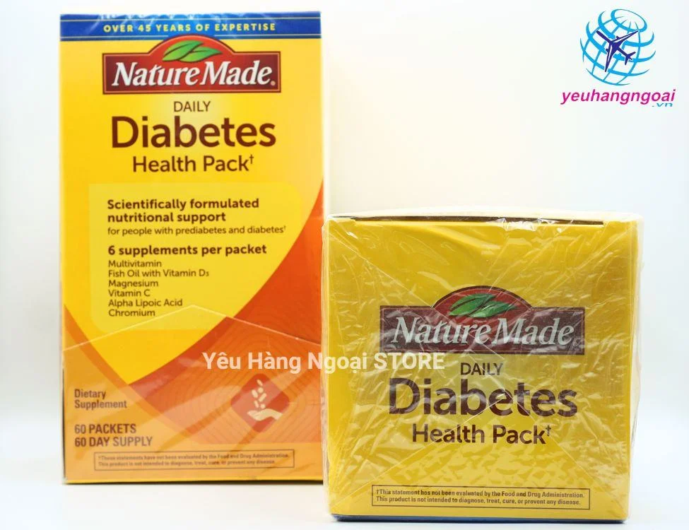 Viên Uống Điều Hòa Tiểu Đường Diabetes Health Pack 60 Gói Của Nature Made Mỹ. 2 Vitamin Dành Cho Người Tiểu Đường Diabetes Nature Made 60 Ngày Của Mỹ (2)