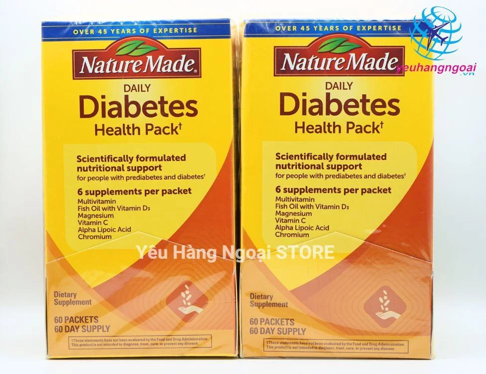 Viên Uống Điều Hòa Tiểu Đường Diabetes Health Pack 60 Gói Của Nature Made Mỹ. 1 Vitamin Dành Cho Người Tiểu Đường Diabetes Nature Made 60 Ngày Của Mỹ