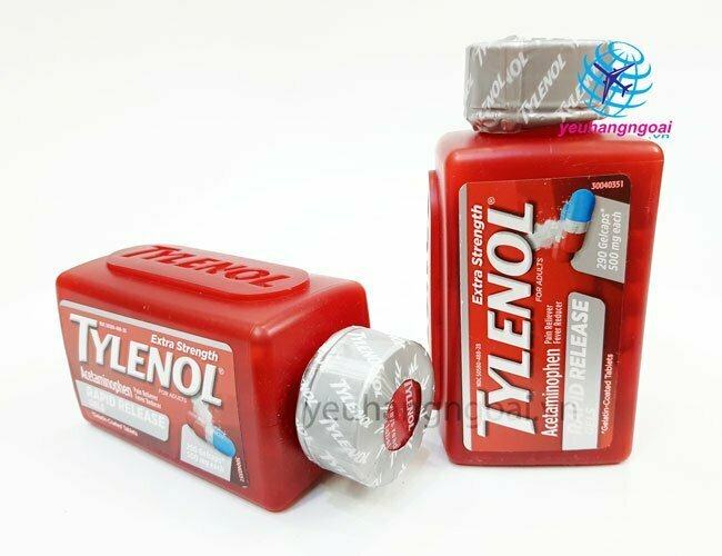Hình Thật Mặt Trước Tylenol Extra Strength Rapid Release Gels 500Mg