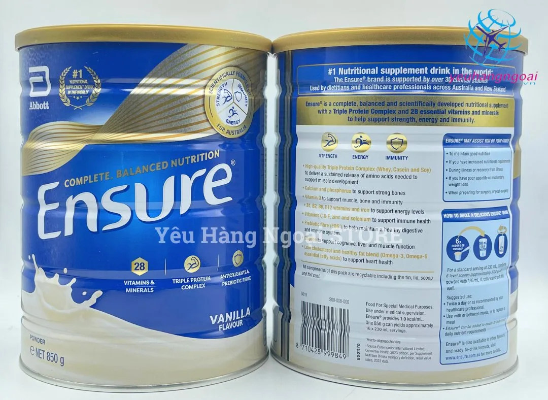 Sữa Bột Ensure 850GR Của Úc (Mẫu Mới Nhất). 4 Sữa Bột Ensure Úc Mẫu Mới (2)